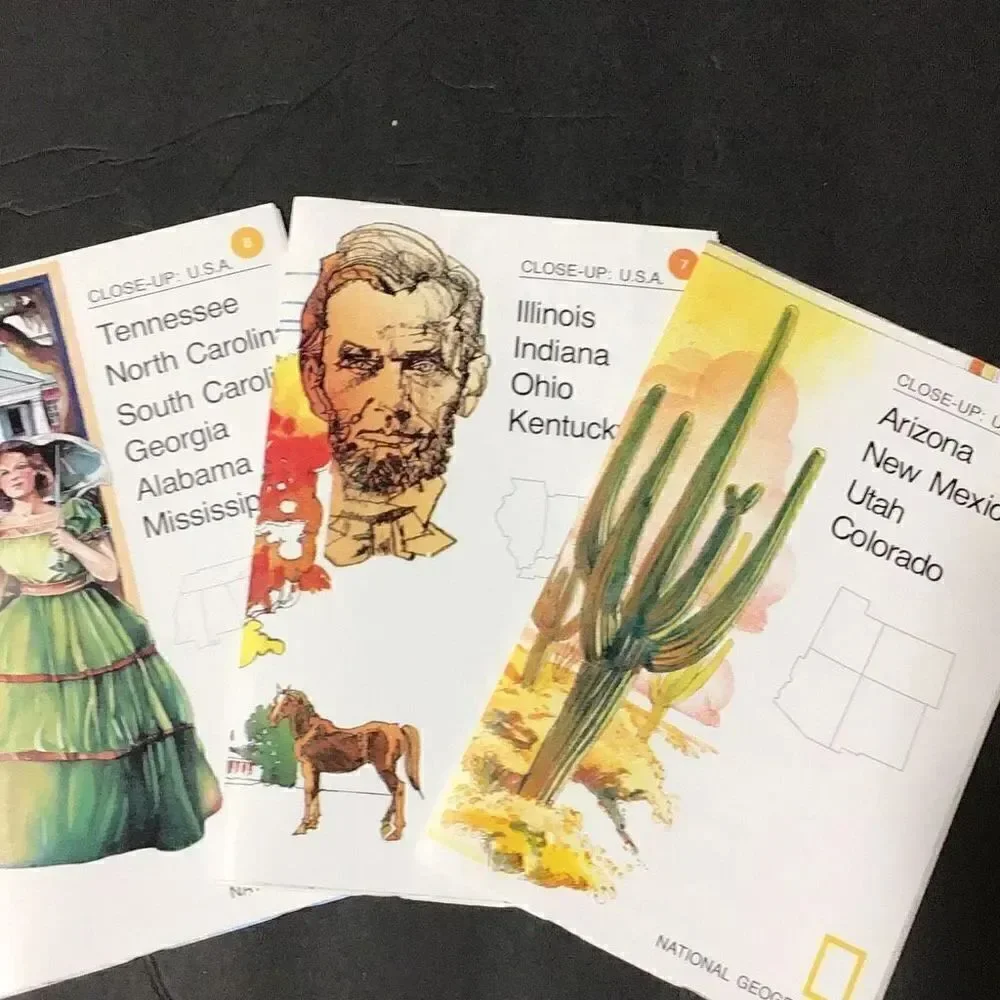 Maps vintage 1978 National Geographic close up maps and book set